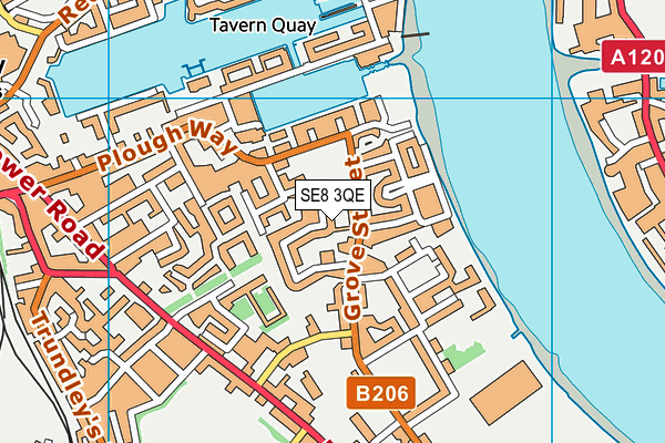 SE8 3QE map - OS VectorMap District (Ordnance Survey)