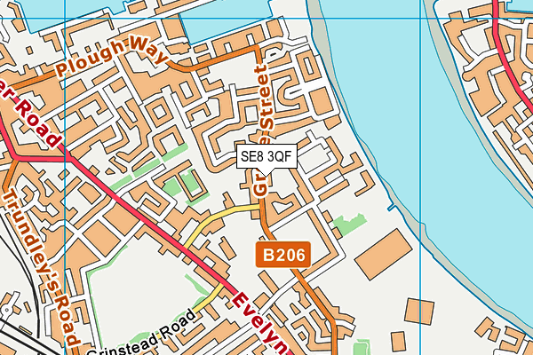 SE8 3QF map - OS VectorMap District (Ordnance Survey)