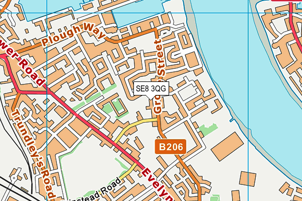 SE8 3QG map - OS VectorMap District (Ordnance Survey)