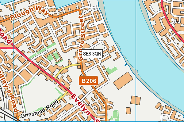 SE8 3QN map - OS VectorMap District (Ordnance Survey)