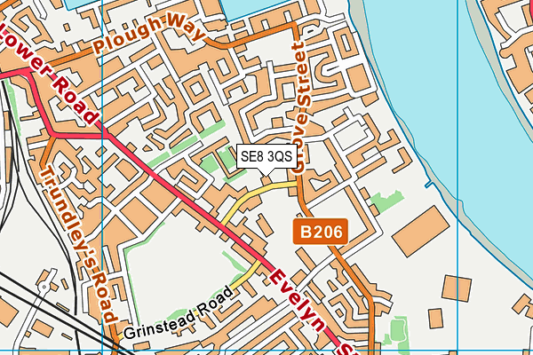 SE8 3QS map - OS VectorMap District (Ordnance Survey)