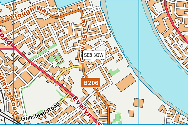 SE8 3QW map - OS VectorMap District (Ordnance Survey)