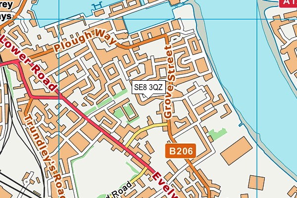 SE8 3QZ map - OS VectorMap District (Ordnance Survey)