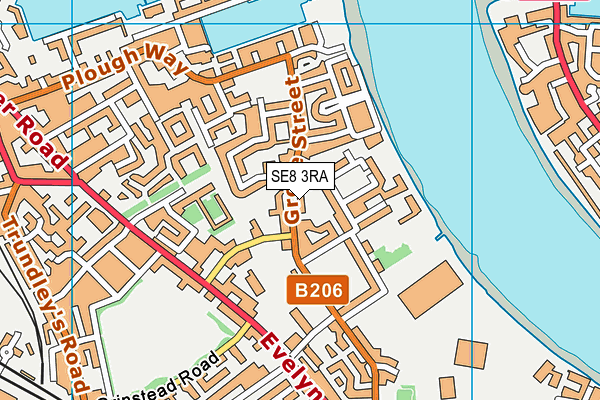 SE8 3RA map - OS VectorMap District (Ordnance Survey)