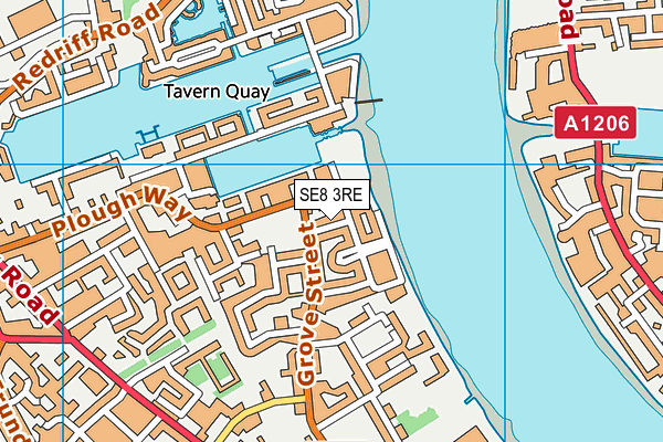 SE8 3RE map - OS VectorMap District (Ordnance Survey)