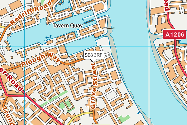 SE8 3RF map - OS VectorMap District (Ordnance Survey)