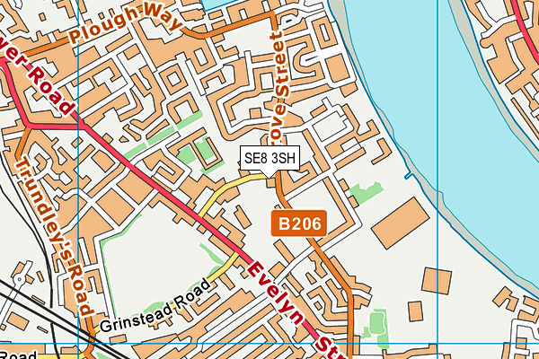 SE8 3SH map - OS VectorMap District (Ordnance Survey)