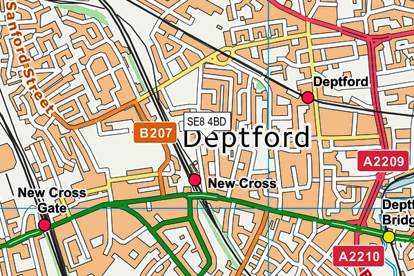 SE8 4BD map - OS VectorMap District (Ordnance Survey)