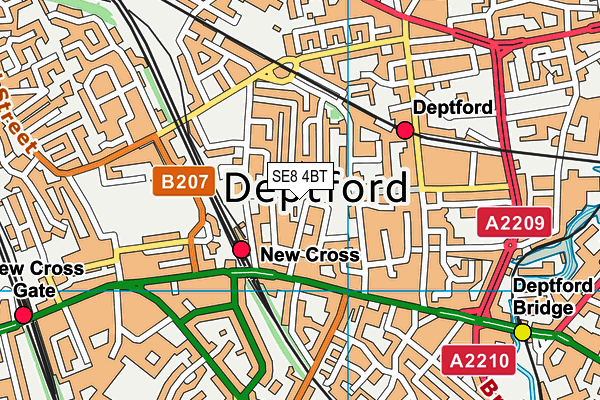 SE8 4BT map - OS VectorMap District (Ordnance Survey)