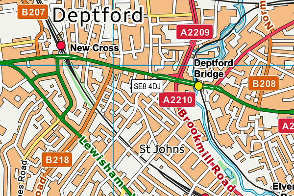 SE8 4DJ map - OS VectorMap District (Ordnance Survey)