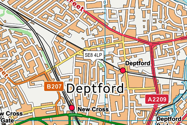 SE8 4LP map - OS VectorMap District (Ordnance Survey)