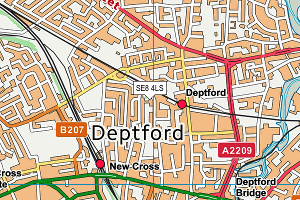 SE8 4LS map - OS VectorMap District (Ordnance Survey)