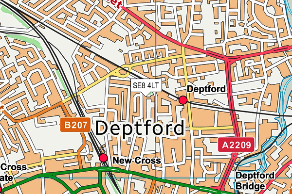 SE8 4LT map - OS VectorMap District (Ordnance Survey)