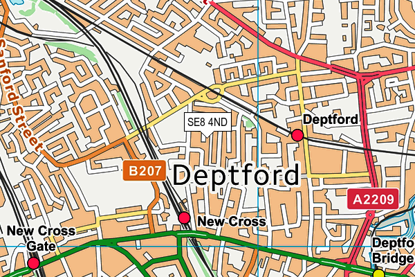 SE8 4ND map - OS VectorMap District (Ordnance Survey)