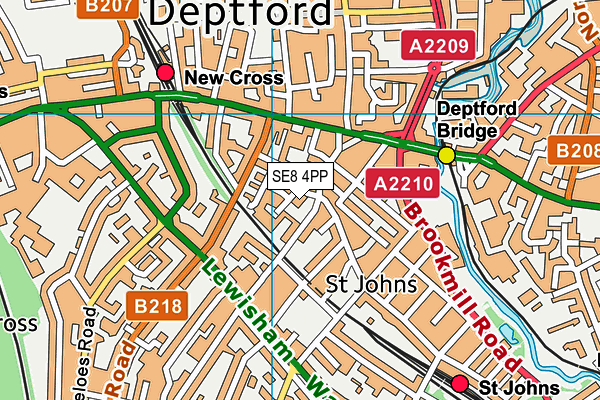 SE8 4PP map - OS VectorMap District (Ordnance Survey)