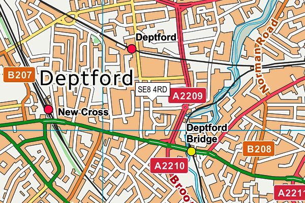 SE8 4RD map - OS VectorMap District (Ordnance Survey)
