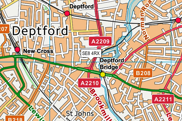 SE8 4RX map - OS VectorMap District (Ordnance Survey)