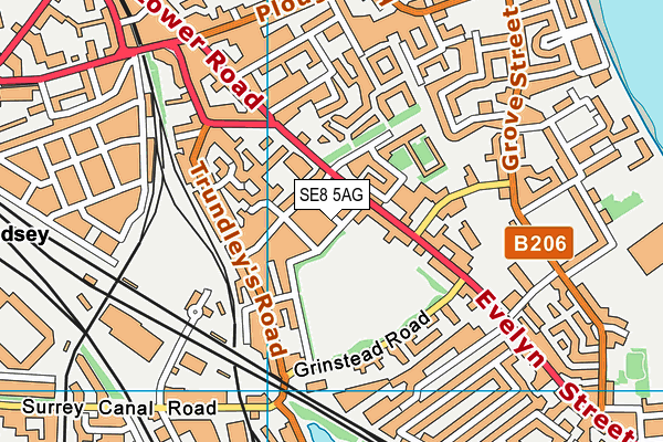 Deptford Park map (SE8 5AG) - OS VectorMap District (Ordnance Survey)