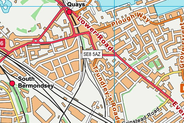 SE8 5AZ map - OS VectorMap District (Ordnance Survey)