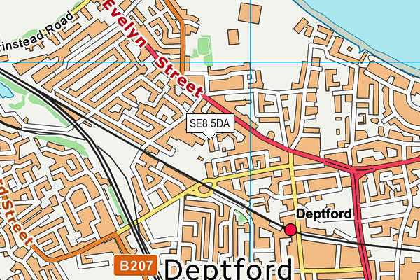 SE8 5DA map - OS VectorMap District (Ordnance Survey)