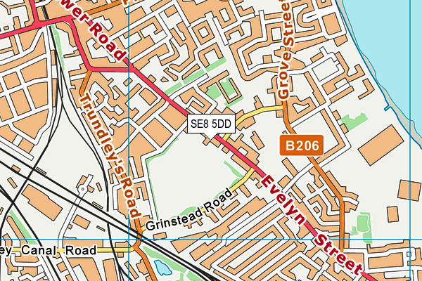 SE8 5DD map - OS VectorMap District (Ordnance Survey)