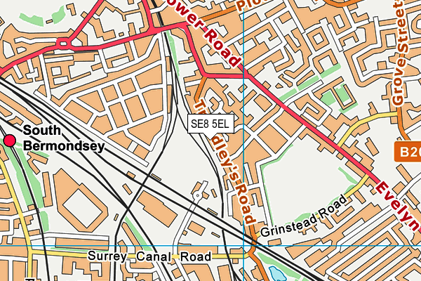 SE8 5EL map - OS VectorMap District (Ordnance Survey)