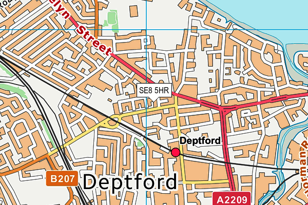 SE8 5HR map - OS VectorMap District (Ordnance Survey)