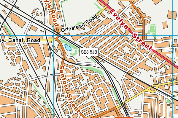 SE8 5JB map - OS VectorMap District (Ordnance Survey)
