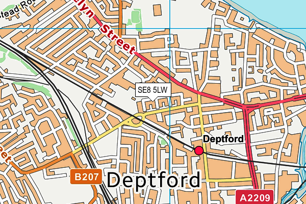 Grinling Gibbons Primary School map (SE8 5LW) - OS VectorMap District (Ordnance Survey)