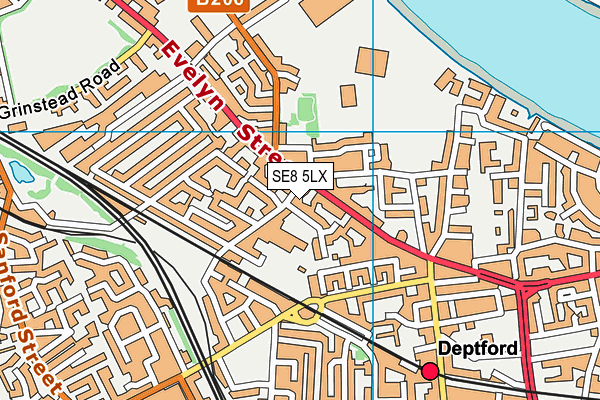 SE8 5LX map - OS VectorMap District (Ordnance Survey)