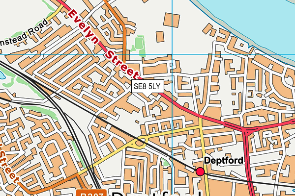 SE8 5LY map - OS VectorMap District (Ordnance Survey)