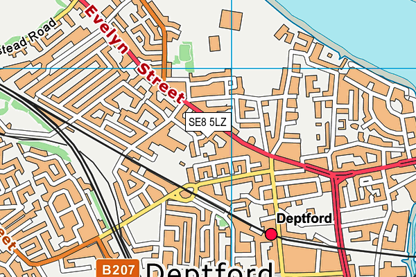 SE8 5LZ map - OS VectorMap District (Ordnance Survey)