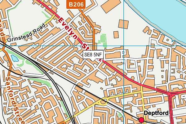 SE8 5NF map - OS VectorMap District (Ordnance Survey)