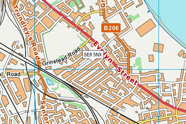 SE8 5NX map - OS VectorMap District (Ordnance Survey)