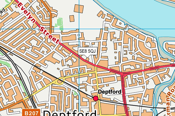 SE8 5QJ map - OS VectorMap District (Ordnance Survey)
