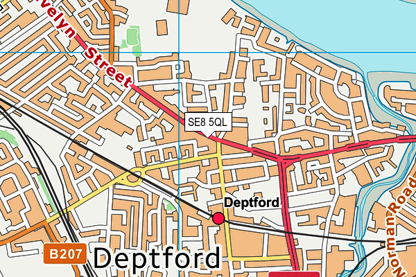 SE8 5QL map - OS VectorMap District (Ordnance Survey)