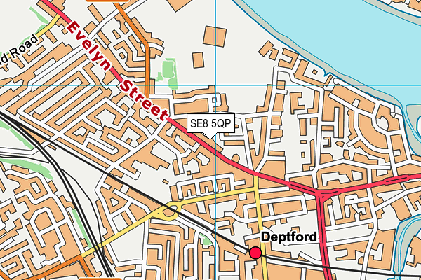 SE8 5QP map - OS VectorMap District (Ordnance Survey)