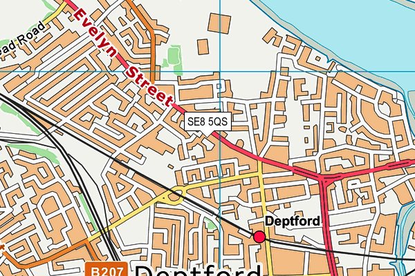 SE8 5QS map - OS VectorMap District (Ordnance Survey)