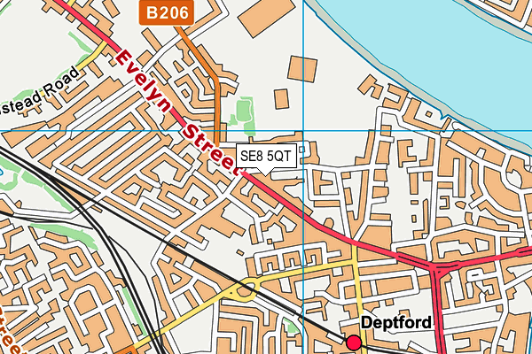 SE8 5QT map - OS VectorMap District (Ordnance Survey)