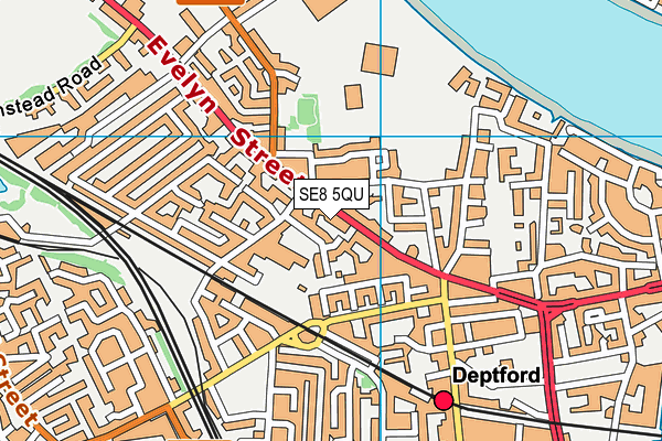 SE8 5QU map - OS VectorMap District (Ordnance Survey)