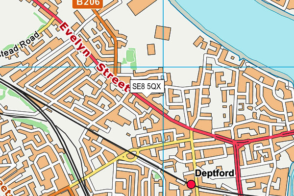 SE8 5QX map - OS VectorMap District (Ordnance Survey)