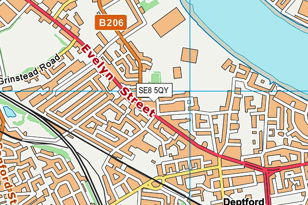 SE8 5QY map - OS VectorMap District (Ordnance Survey)
