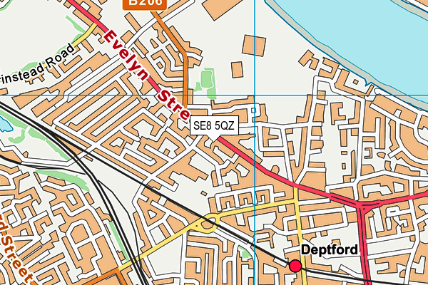 SE8 5QZ map - OS VectorMap District (Ordnance Survey)