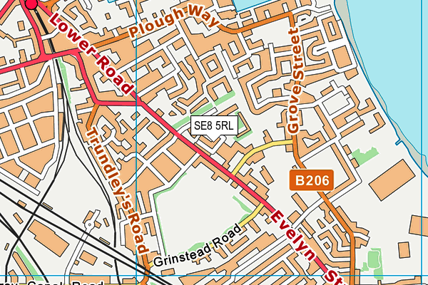 SE8 5RL map - OS VectorMap District (Ordnance Survey)