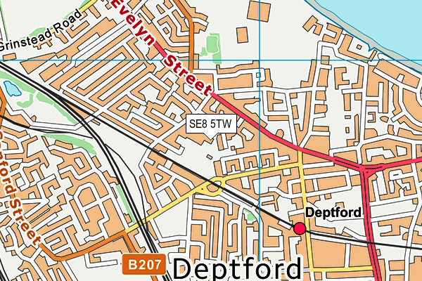 SE8 5TW map - OS VectorMap District (Ordnance Survey)