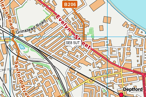 SE8 5UT map - OS VectorMap District (Ordnance Survey)