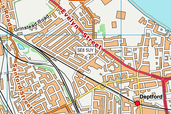 SE8 5UY map - OS VectorMap District (Ordnance Survey)