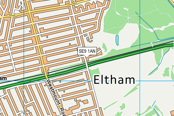 SE9 1AN map - OS VectorMap District (Ordnance Survey)