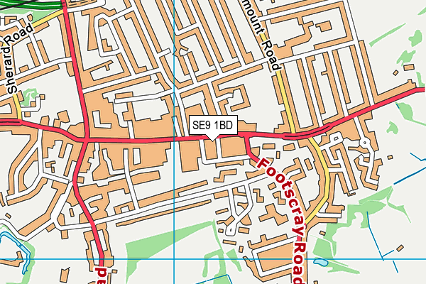 SE9 1BD map - OS VectorMap District (Ordnance Survey)