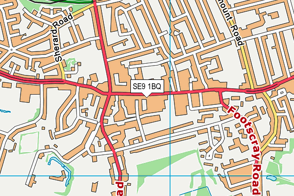 SE9 1BQ map - OS VectorMap District (Ordnance Survey)